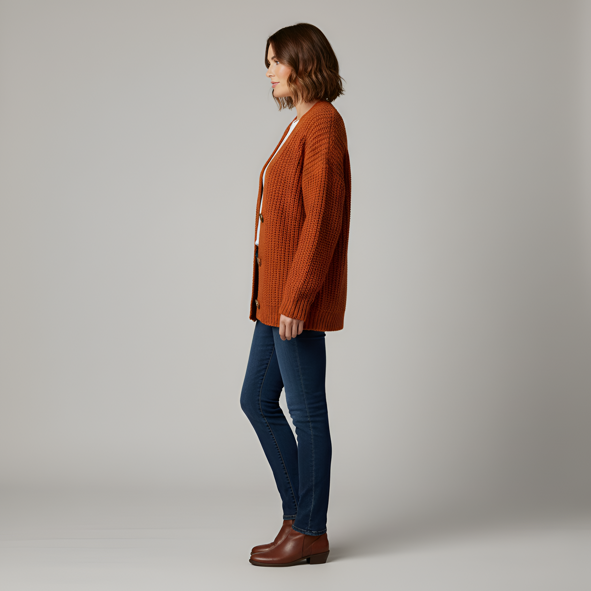 Clara - Orange Cardigan