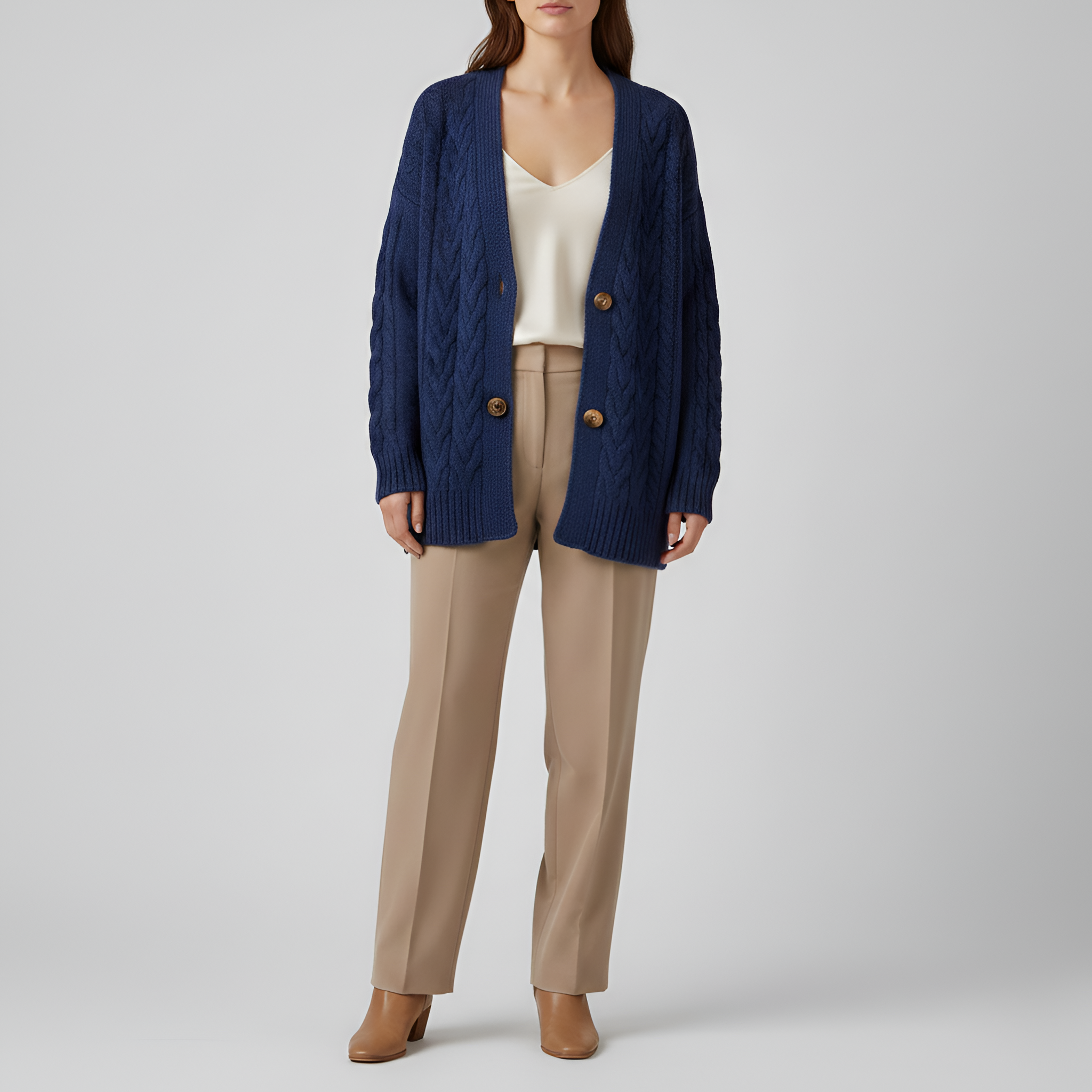 June - Navy Blue Cardigan