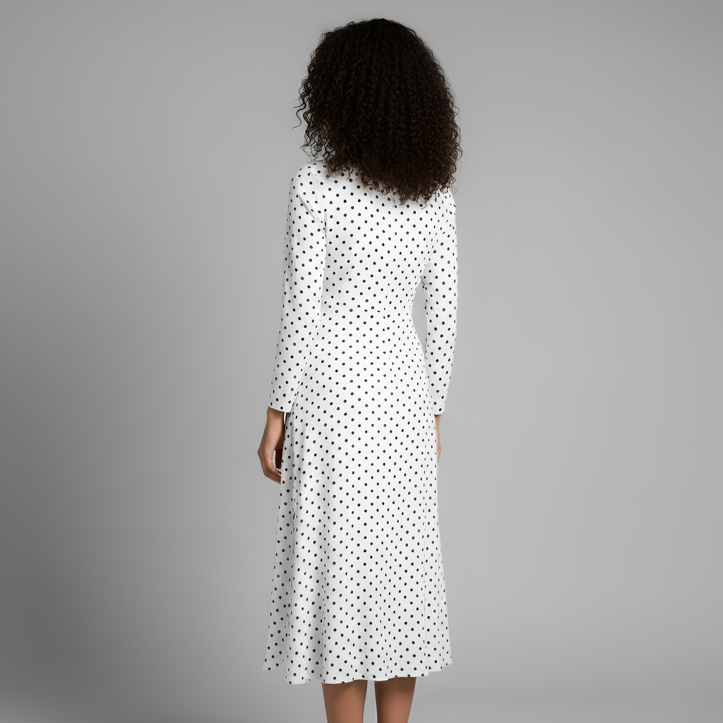 Alice - White Dress with black stips