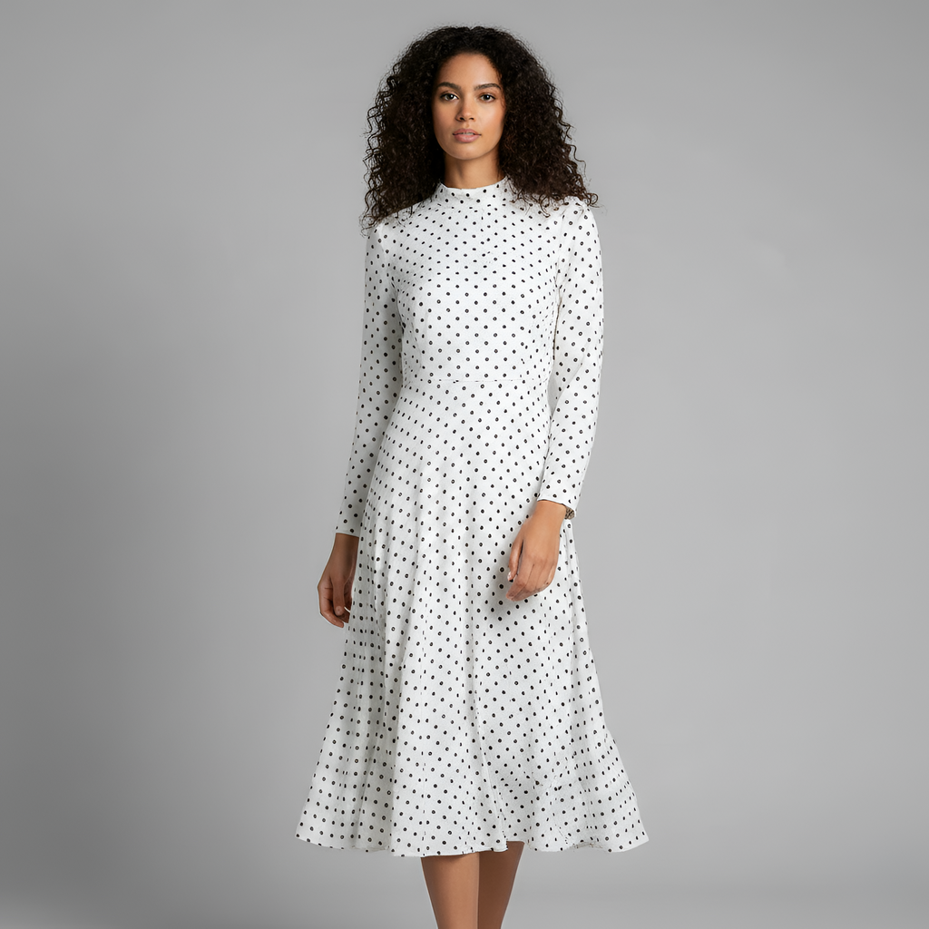 Alice - White Dress with black stips