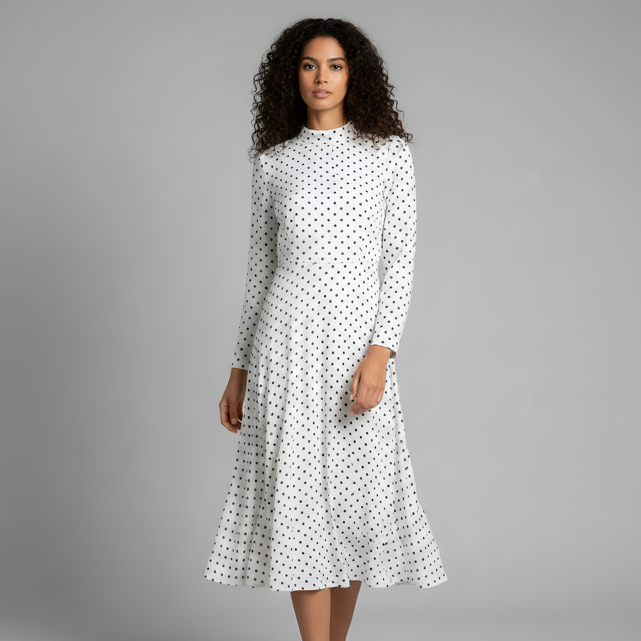 Alice - White Dress with black stips