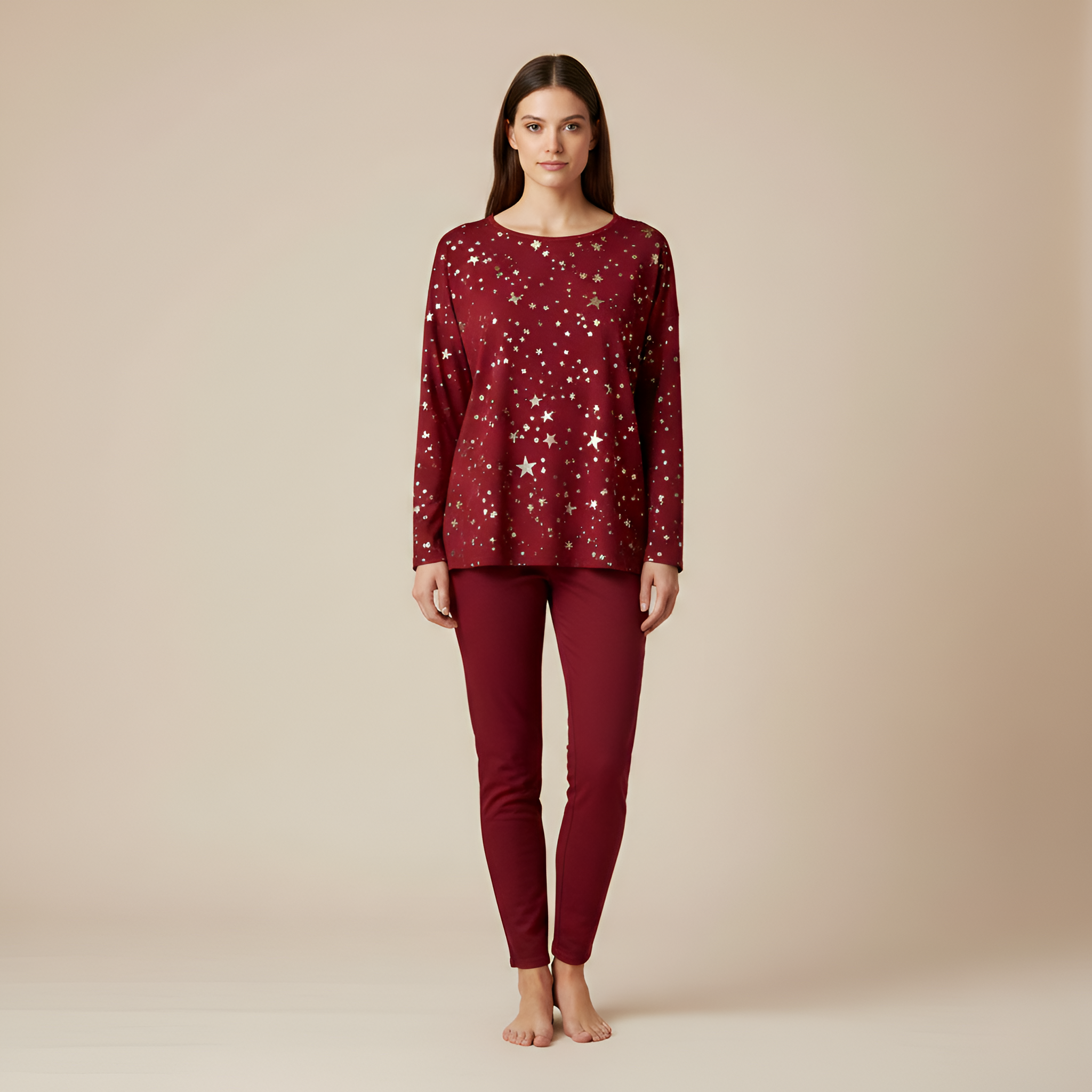 Mae - Red T-Shirt with stars