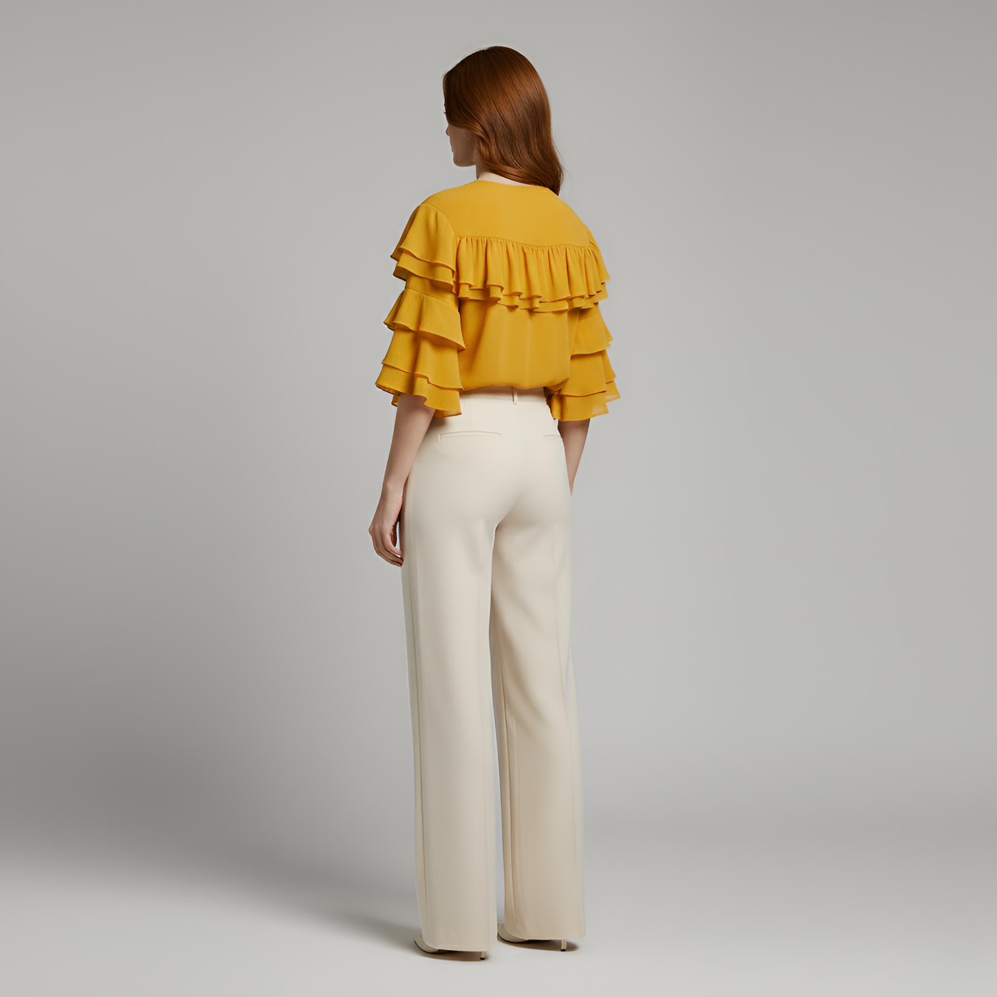 Vera - Yellow Ruffle T-shirt
