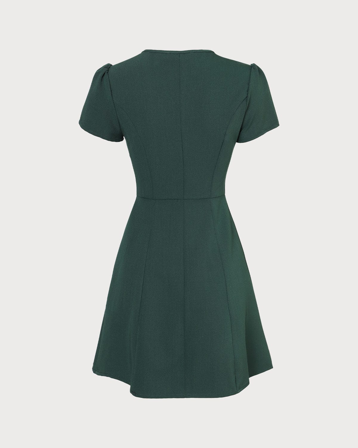 Button Front V Neck Mini Dress Women