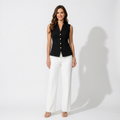 Women’s Tailored Vest Top – Sleeveless Button Front Workwear Blazer Vest